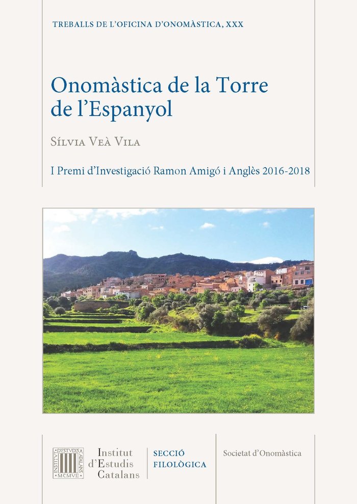 ONOMASTICA DE LA TORRE DE LESPANYOL, de VE· VILA, SILVIA | portada del libro