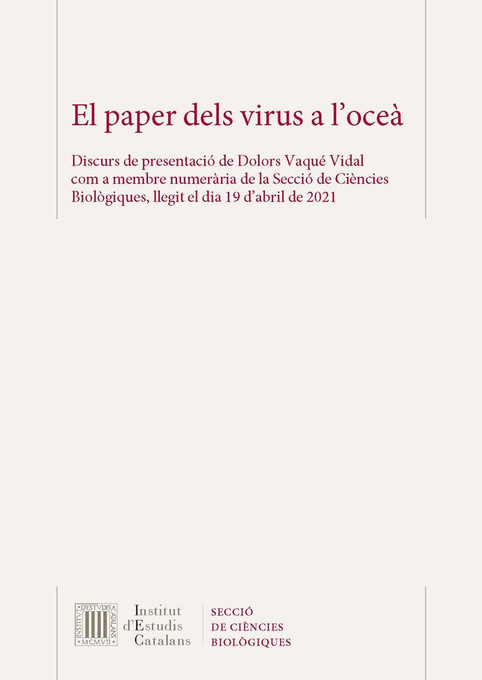 EL PAPER DELS VIRUS A L'OCEA, de VAQUE VIDAL | portada del libro