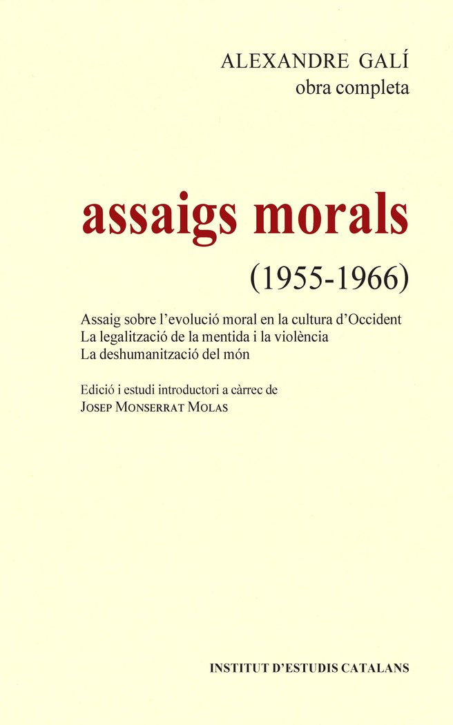 ASSAIGS MORALS (1955-1966), de GALI, ALEXANDRE | portada del libro