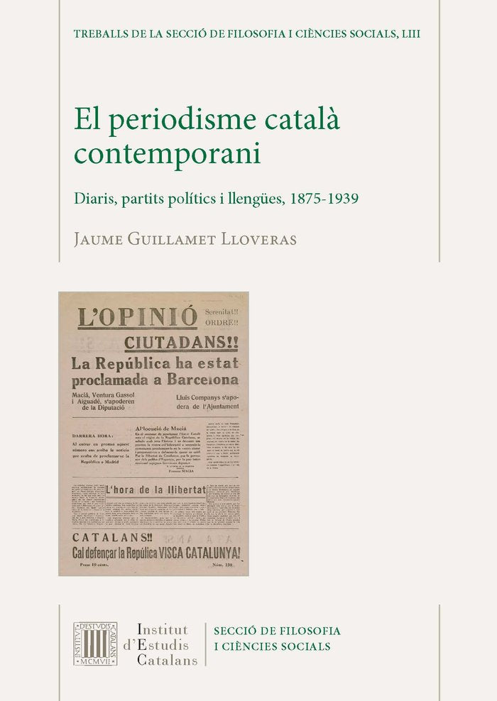EL PERIODISME CATALA CONTEMPORANI, de GUILLAMET LLOVERAS, JAUME | portada del libro