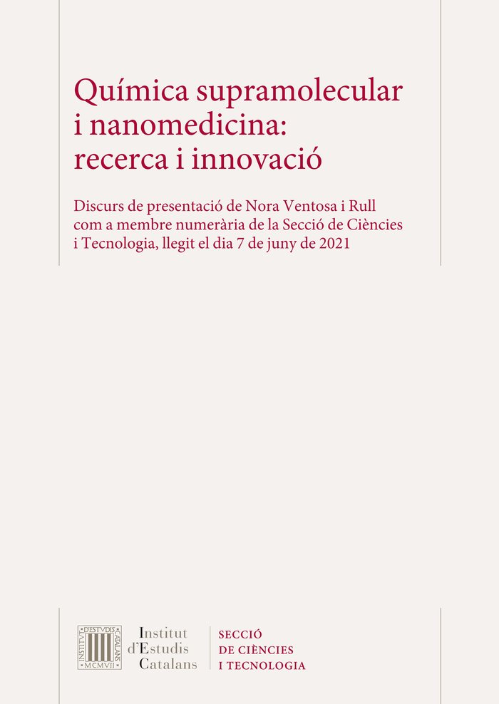 QUIMICA SUPRAMOLECULAR I NANOMEDICINA : RECERCA I INNOVACIO, de VENTOSA I RULL | portada del libro