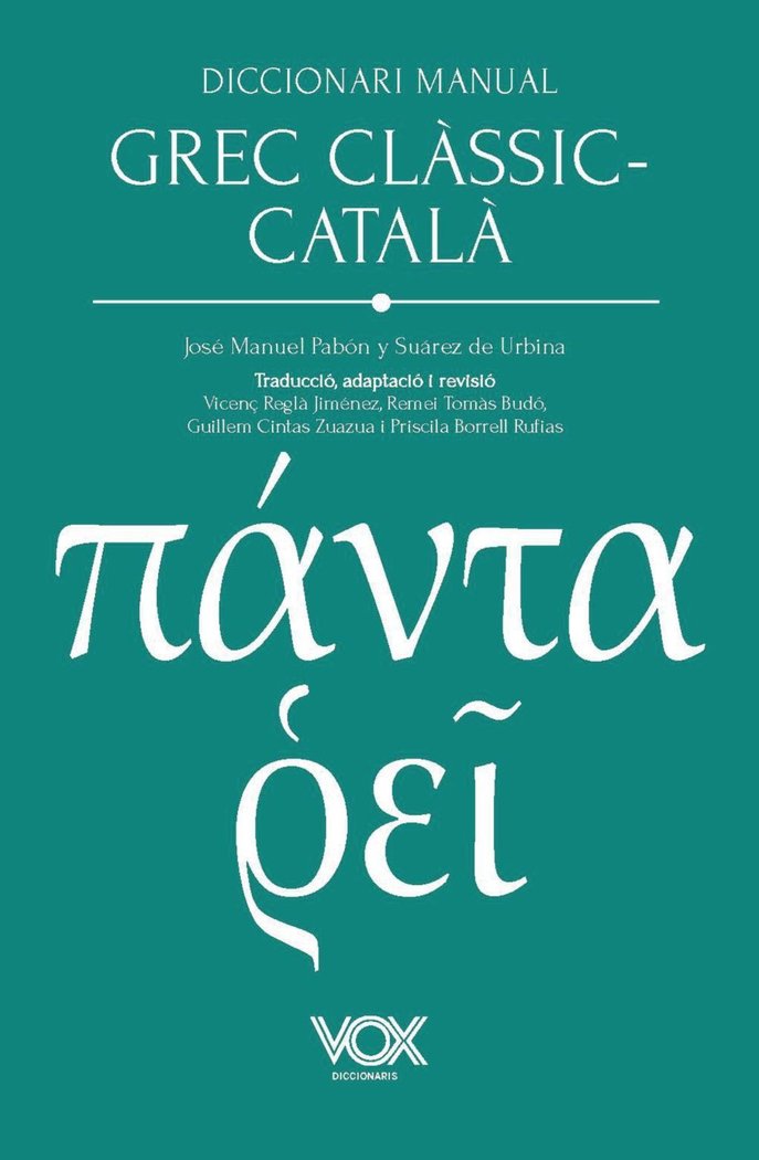 DICCIONARI MANUAL GREC CLASSIC-CATALA, de PABON DE URBINA, JOSE MARIA | portada del libro