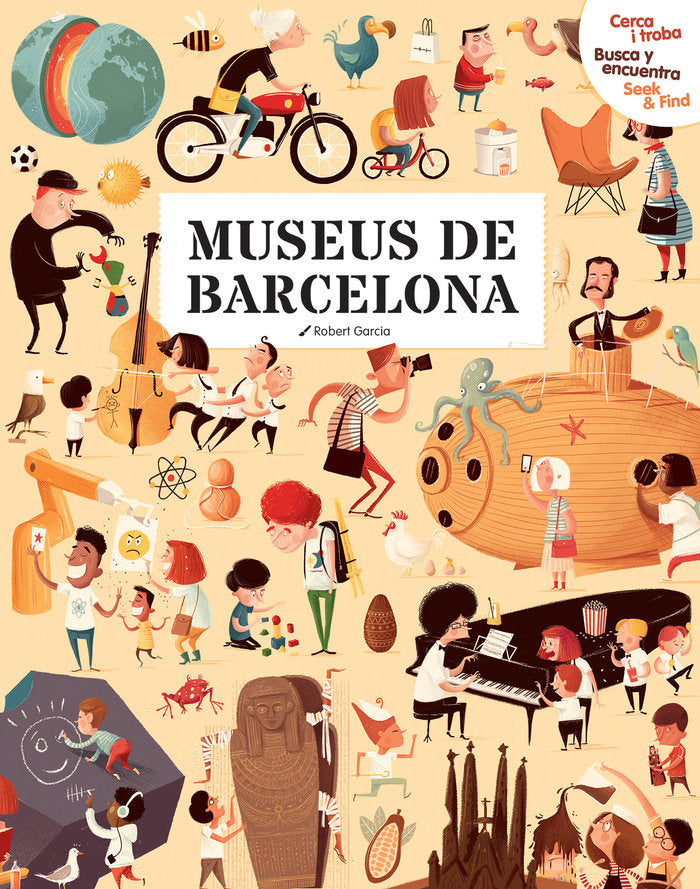 Cerca i troba, Busca y encuentra, Seek & Find. Museus de Barcelona, de 14.42 | portada del libro