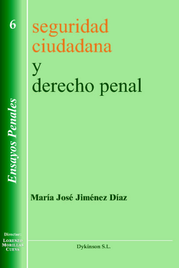 Seguridad ciudadana y Derecho penal, de Jiménez Díaz | portada del libro