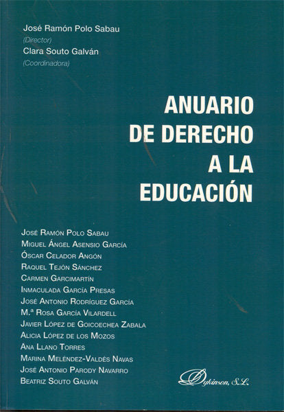 Anuario de derecho a la educación, de Polo Sabau [et al.] | portada del libro