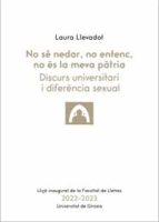 NO SE NEDAR NO ENTENC NO ES LA MEVA PATRIA, de LAURA LLEVADOT PASCUAL | portada del libro