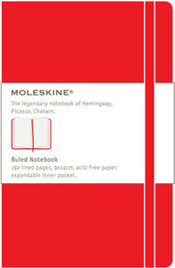 RED POCKET RULED NOTEBOOK -MOLESKINE, de SIN AUTOR | portada del libro