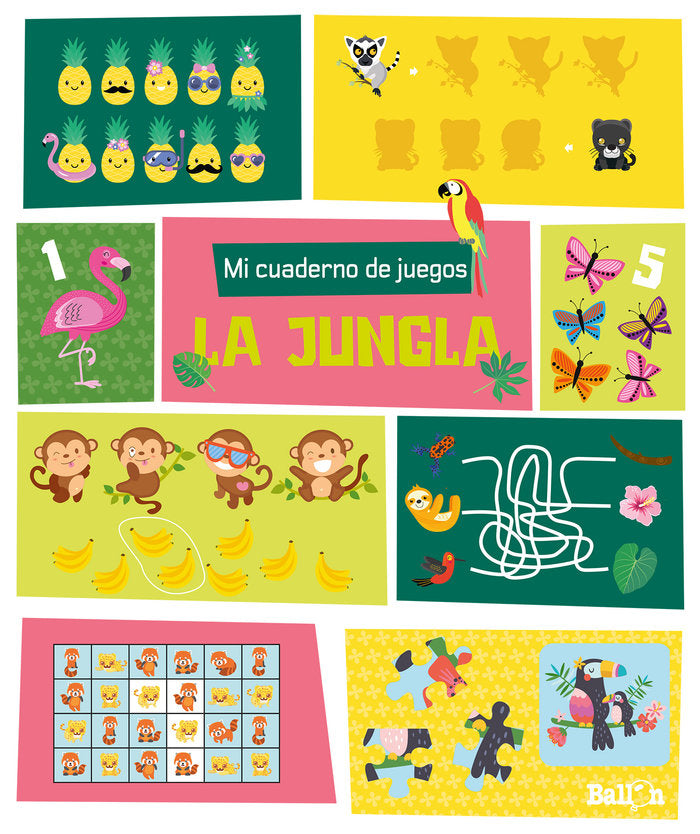 MI CUADERNO DE JUEGOS - LA JUNGLA, de BALLON | portada del libro