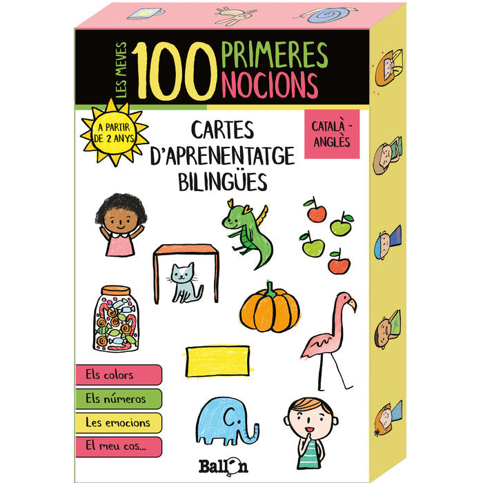 LES MEVES 100 PRIMERES NOCIONS - CARTES D'APRENENTATGE BILINGÜES, de Varios autores | portada del libro