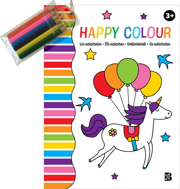HAPPY COLOUR LOS UNICORNIOS, de BALLON | portada del libro