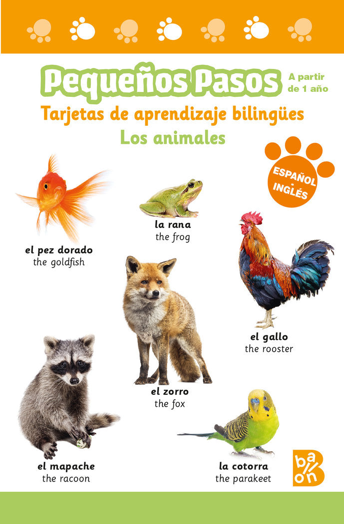 PEQUEÑOS PASOS TARJETAS DE APRENDIZAJE BILINGÜES - LOS ANIM, de BALLON | portada del libro