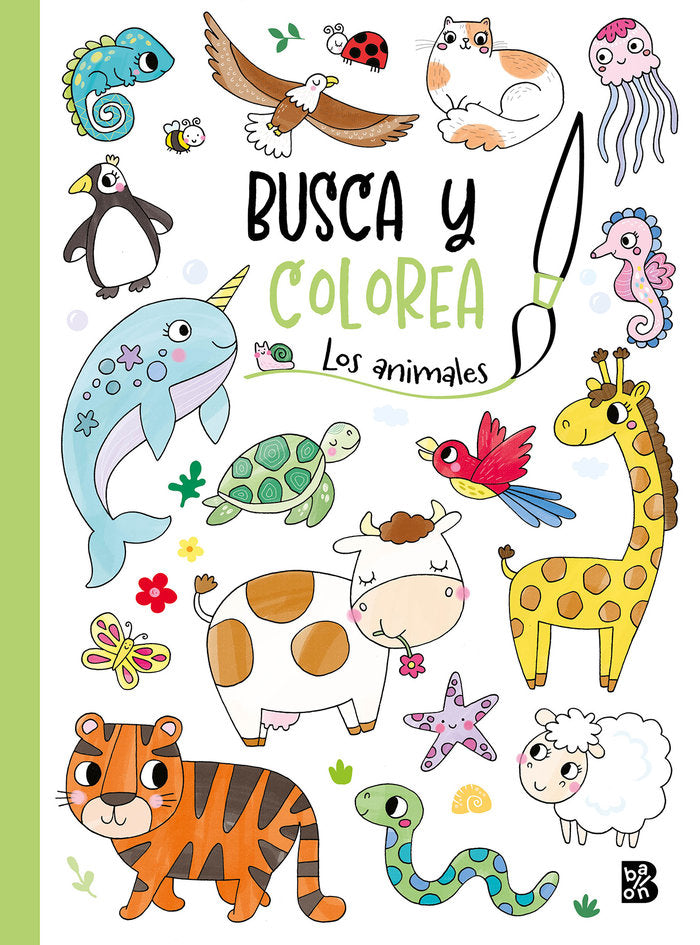 BUSCA Y COLOREA LOS ANIMALES, de BALLON | portada del libro