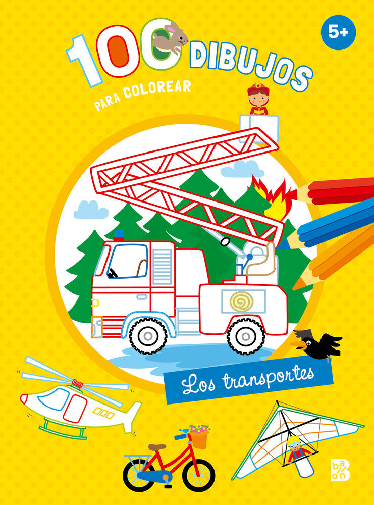 100 DIBUJOS PARA COLOREAR - LOS TRANSPORTES, de BALLON | portada del libro