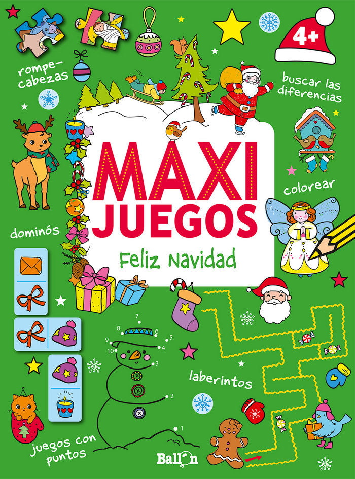 Maxi juegos - Feliz Navidad +4, de Ballon | portada del libro