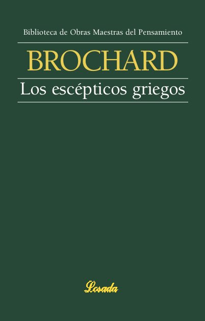 ESCEPTICOS GRIEGOS, LOS, de BROCHARD | portada del libro