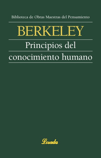 PRINCIPIOS DEL CONOCIMIENTO HUMANO, de Berkeley, George | portada del libro