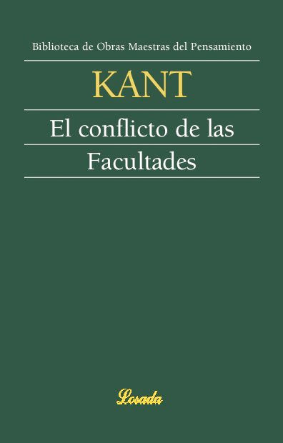 EL CONFLICTO DE LAS FACULTADES, de KANT | portada del libro