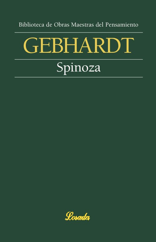 SPINOZA, de GEBHARDT, CARL | portada del libro