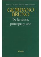 DE LA CAUSA PRINCIPIO Y UNO, de Giordano Bruno | portada del libro