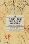 LO QUE LACAN DIJO DE LAS MUJERES, de SOLER | portada del libro