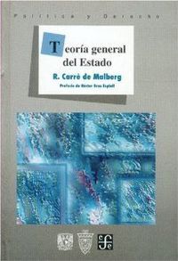 TEORIA GENERAL DEL ESTADO, de MALGERG | portada del libro