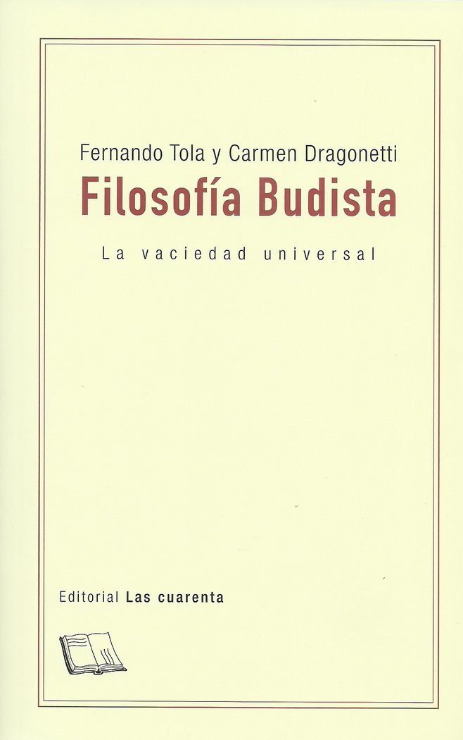 FILOSOFIA BUDISTA, de FERNANDO TOLA | portada del libro