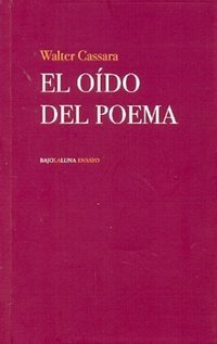 EL ODIO DEL POEMA, de WALTER CASSARA | portada del libro