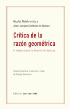 CRITICA DE LA RAZON GEOMETRICA, de NICOLAS DE MALEBRANCHE | portada del libro