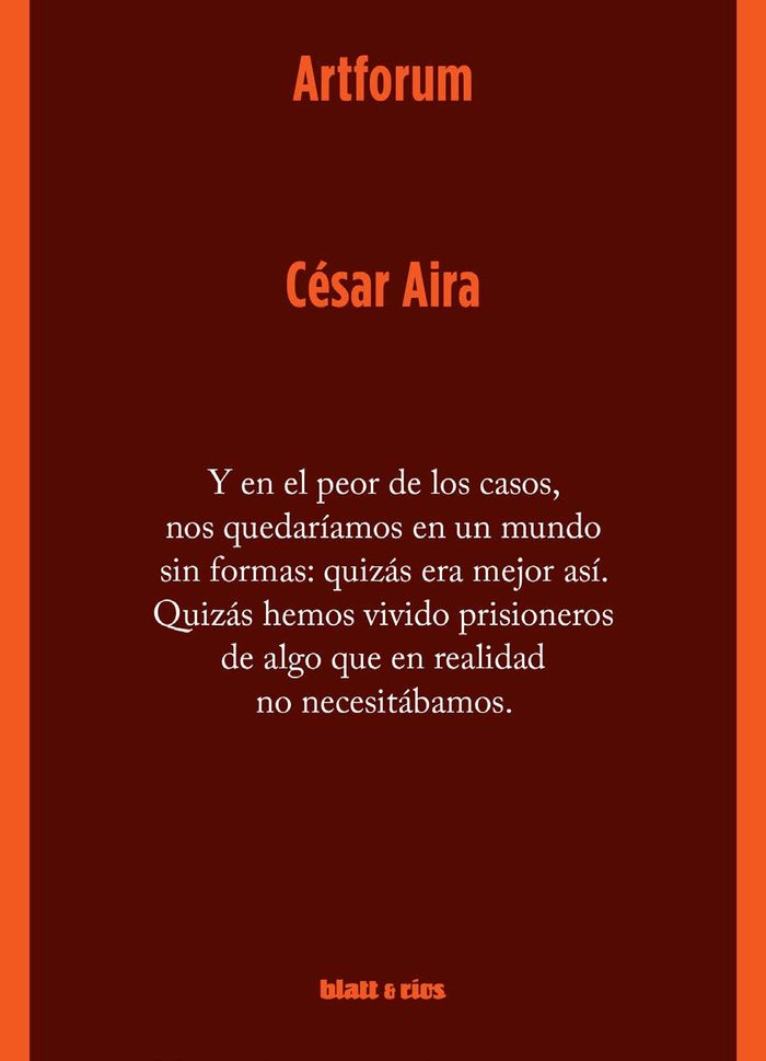 Artforum, de Aira, César | portada del libro
