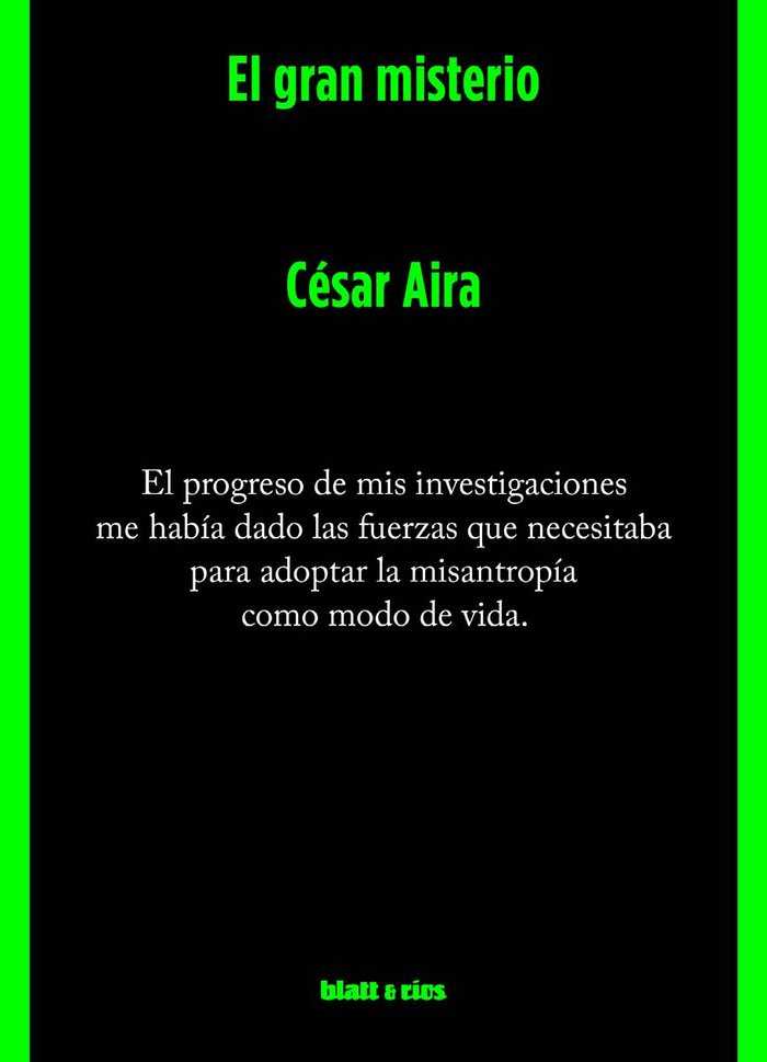 El gran misterio, de Aira, César | portada del libro