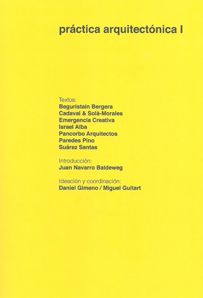 PRACTICA ARQUITECTONICA I, de VV.AA. | portada del libro