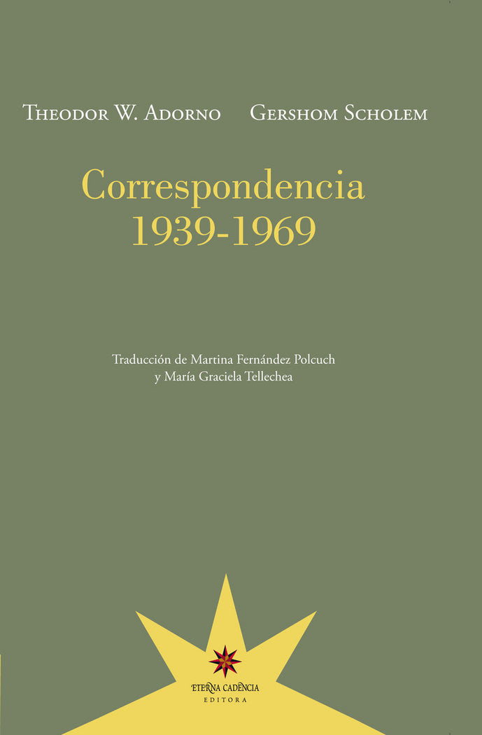 CORRESPONDENCIA 1939-1969, de THEODOR ADORNO Y GERSHOM SCHOLEM | portada del libro