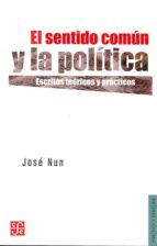 EL SENTIDO COMUN Y LA POL¡TICA. ESCRITOS TEORICOS Y PRACTICOS, de José Nun | portada del libro