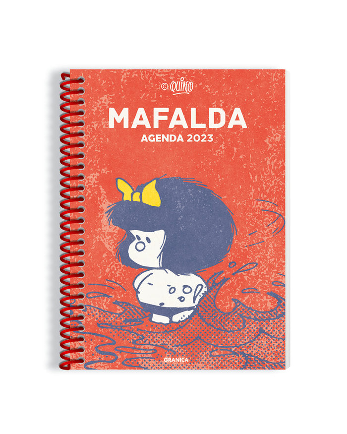 AGENDA 2023 MAFALDA ANILLADA MODULOS ROJA-OLAS, de QUINO | portada del libro