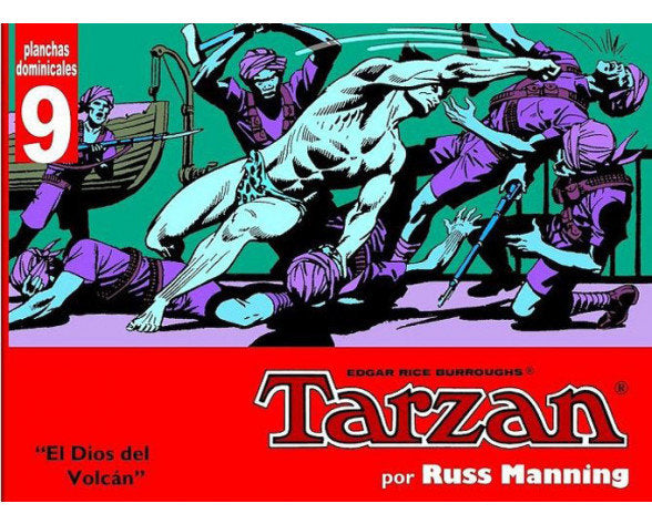 TARZAN PLANCHAS DOMINICALES 9 EL DIOS DEL VOLCAN, de RUSS MANNING | portada del libro