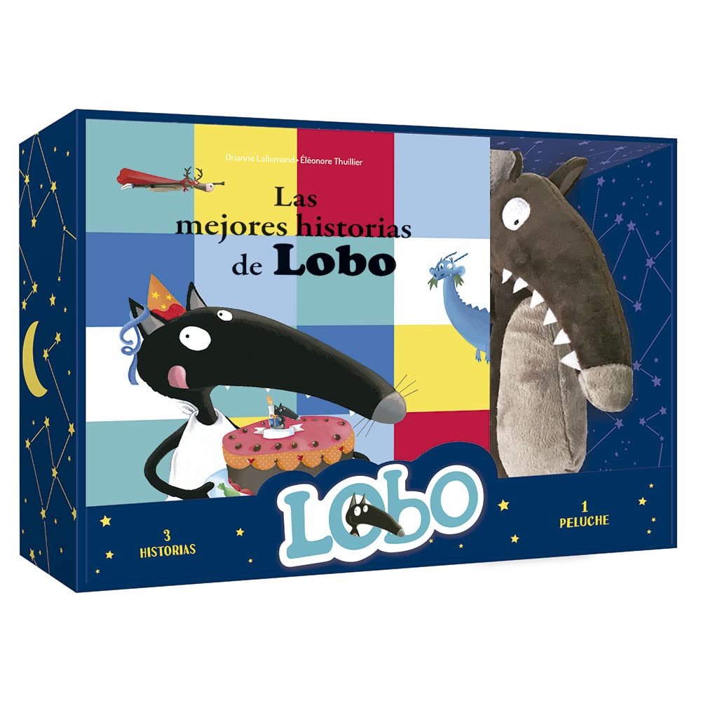COFRE MEJORES HISTORIAS LOBO + PELUCHE AUZOU, de LALLEMAND, ORIANNE | portada del libro