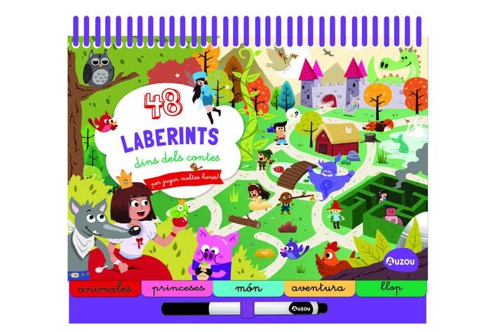 48 LABERINTS DINS DELS CONTES PER JUGAR MOLTES HORES, de AA.VV. | portada del libro