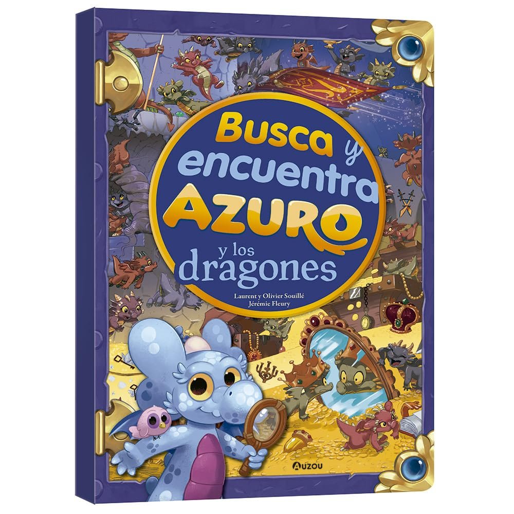 Busca y encuentra gigante Azuro y los dragones, de SOUILLE,LAURENT | portada del libro