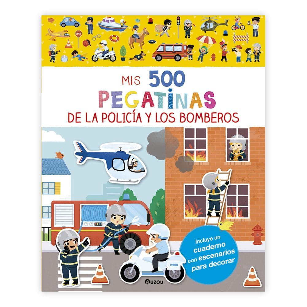 Mis 500 pegatinas de la policia y los bomberos | portada del libro