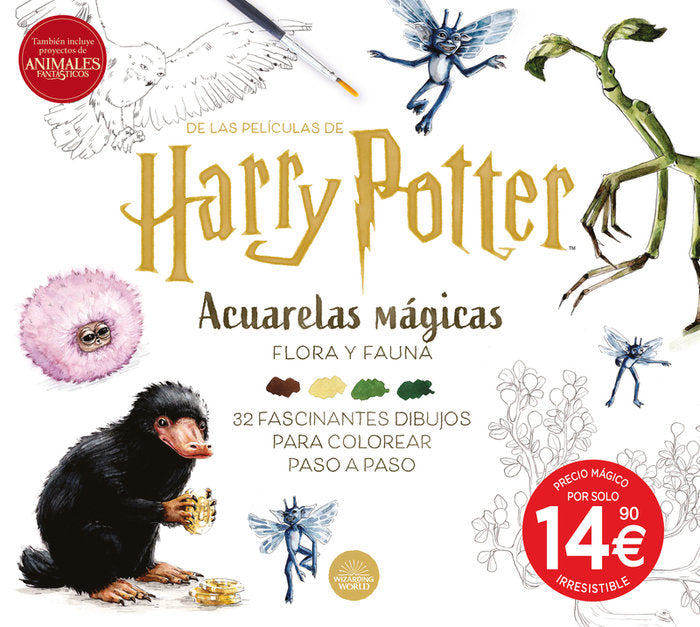 HARRY POTTER. ACUARELAS MAGICAS: FLORA Y FAUNA, de WIZARDING WORLD, J.K. ROWLING | portada del libro