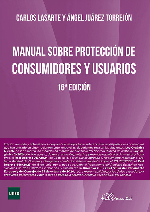 MANUAL SOBRE PROTECCION DE CONSUMIDORES Y USUARIOS, de JUAREZ TORREJON, ANGEL | portada del libro