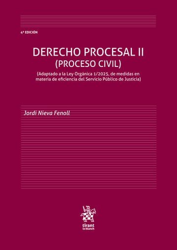 Derecho procesal ii proceso civil 4ª edicion, de Nieva Fenoll | portada del libro