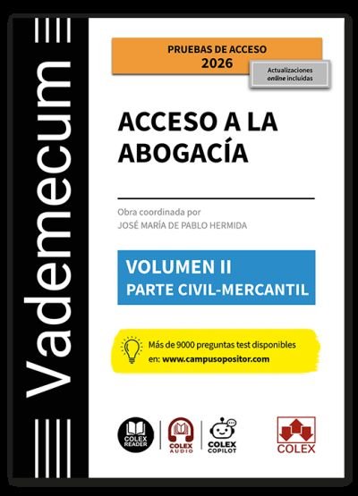 VADEMECUM ACCESO A LA ABOGACIA VOLUMEN II PARTE ESPECIFICA | portada del libro