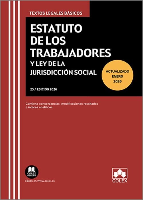 ESTATUTO DE LOS TRABAJADORES Y LEY JURISDICCION SOCIA 25ªED | portada del libro