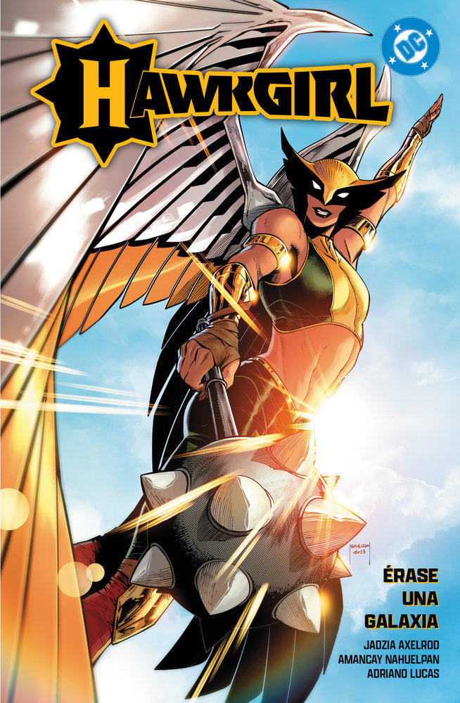 DC PREMIERE. AMANECER DE DC. HAWKGIRL: ERASE UNA GALAXIA, de JADZIA AXELROD | portada del libro