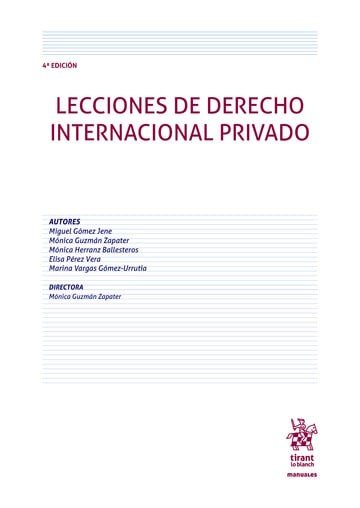 LECCIONES DE DERECHO INTERNACIONAL PRIVADO 4ª EDICION, de GOMEZ JENE | portada del libro
