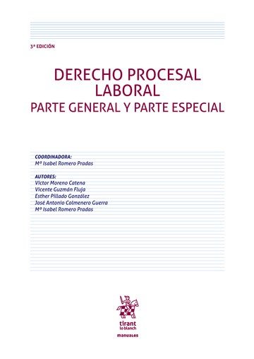DERECHO PROCESAL LABORAL. PARTE GENERAL Y PARTE ESPECIAL 3ª EDICION, de ROMERO PRADAS | portada del libro