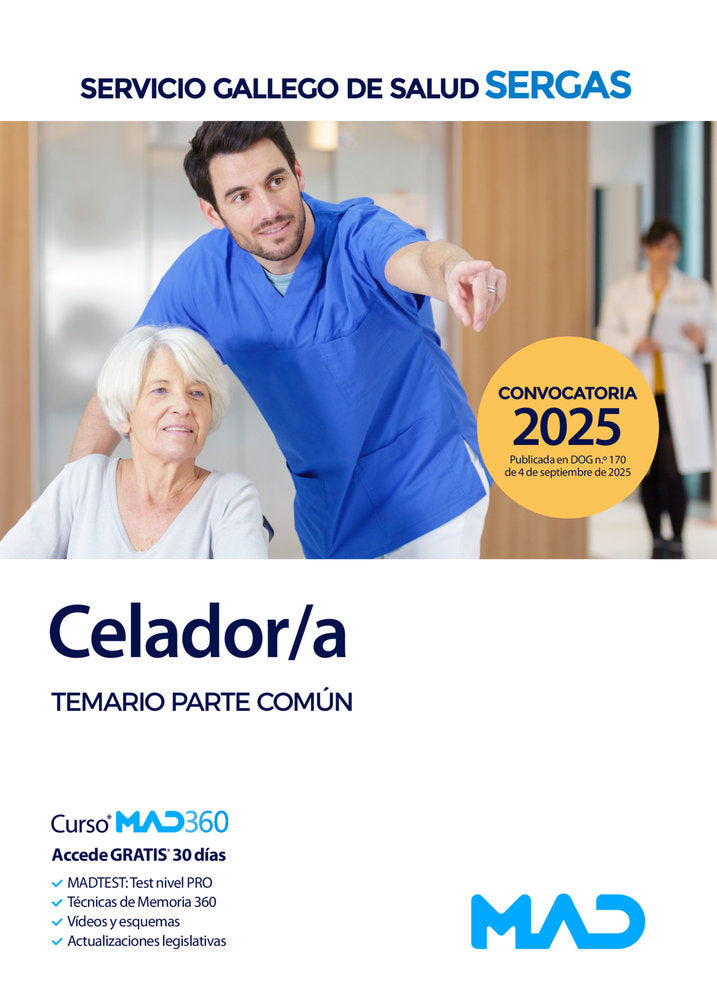 (25).(TEMARIO PARTE COMUN).CELADOR/A SERGAS, de AA.VV. | portada del libro