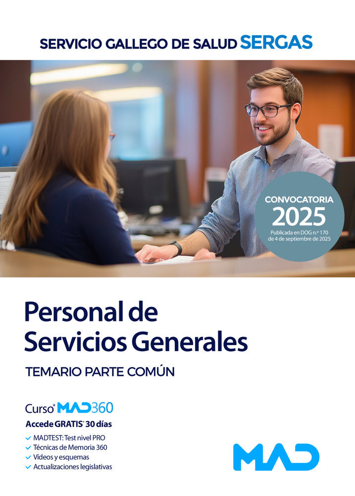 PERSONAL DE SERVICIOS GENERALES TEMARIO COMUN SERGAS 2025 | portada del libro