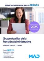 AUXILIAR ADMINISTRATIVO SERGAS TEMARIO COMUN, de Varios autores | portada del libro